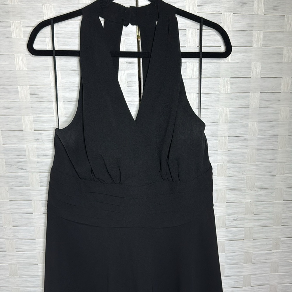 Scarlett Women’s Basic Black Halter Y2K Waist Pleating Swing Dress Size 16W - Picture 3 of 12